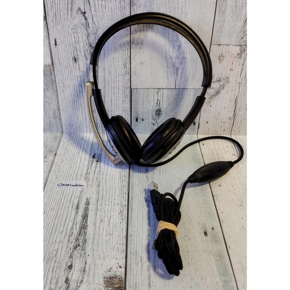 iMicro IMME282 Adjustable USB Noise Cancelling Dual Headset w/ Mic! PC/Laptop - Picture 2 of 5